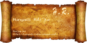 Hunyadi Réka névjegykártya